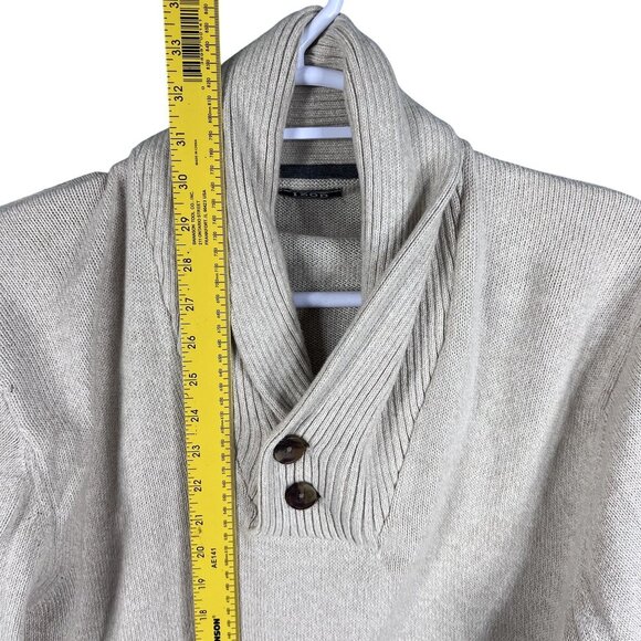 Izod Mens XL Cream Shawl Collar Pullover Sweater Preppy Old Money Minimalist - Picture 10 of 16